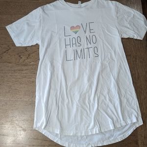 Love has no limits white Rainbow shirt  LGBTQ pride Queer Lesbian Gay Bisexual